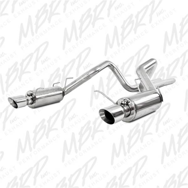 MBRP - MBRP 11-14 Ford Mustang GT 5.0L Dual Split Rear Street Version T409 3in Cat Back Exhaust System - S7258409