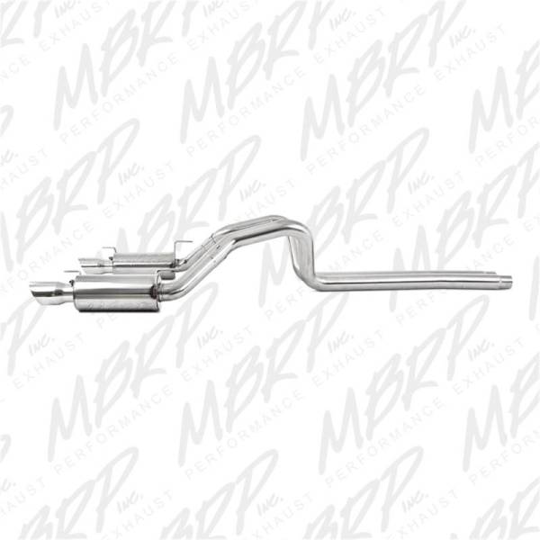 MBRP - MBRP 05-09 Ford Shelby GT500 / GT Dual Split Rear Street Version 4in Tips T409 Exhaust System - S7269409