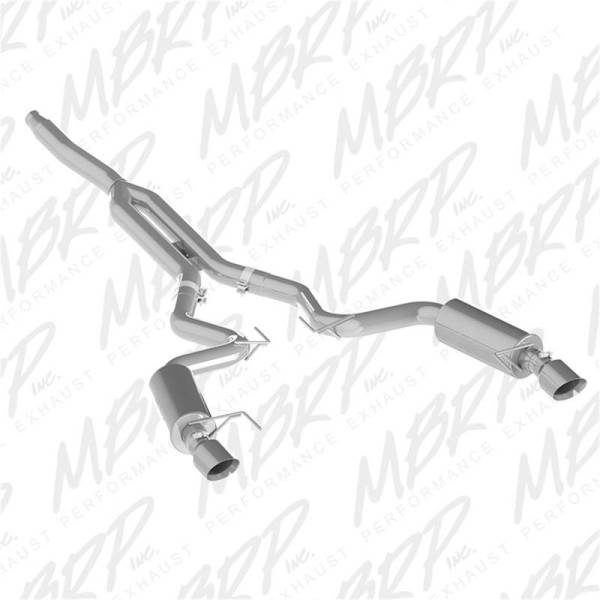 MBRP - MBRP 15-18 Ford Mustang EcoBoost 2.3L T409 3in Cat Back Dual Split Rear Exit (Street Version) - S7274409