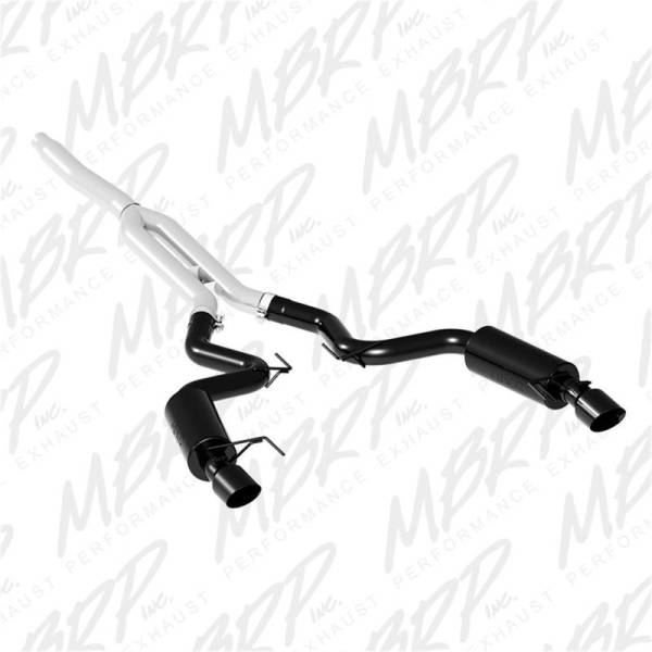 MBRP - MBRP 15-18 Ford Mustang EcoBoost 2.3L Black 3in Cat Back Dual Split Rear Exit (Street Version) - S7274BLK