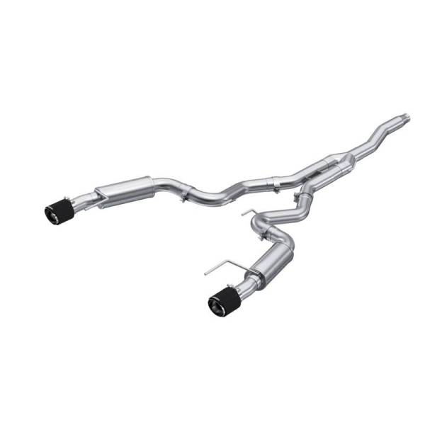 MBRP - MBRP 19-22 Ford Mustang 2.3 EcoBoost 3in Cat-Back Dual Split Rear w/4.5in Carbon Fiber Tips (Race) - S72753CF