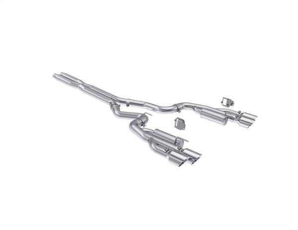 MBRP - MBRP 2024+ Ford Mustang 5.0L T304 SS 3in Cat-Back Dual Split Exhaust w/ Quad Tips (Valve Delete) - S7282304