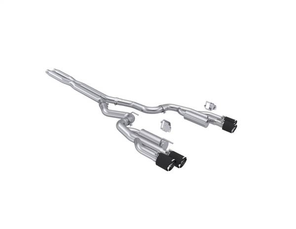 MBRP - MBRP 2024+ Ford Mustang 5.0L T304 SS 3in Cat-Back Exhaust w/ Quad Carbon Fiber Tips (Valve Delete) - S72823CF