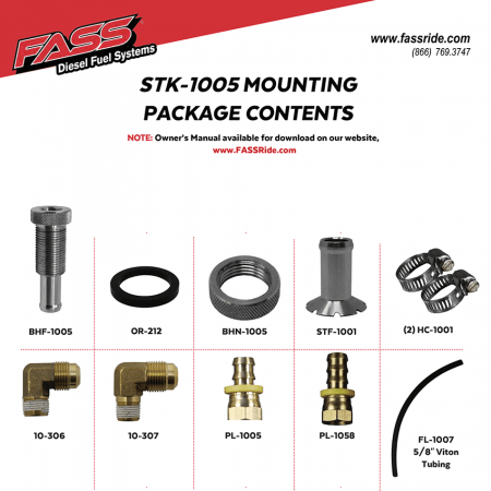 FASS Fuel Systems - FASS Fuel Systems Diesel Fuel Bulkhead and Viton Suction Tube Kit (Complete Kit) STK-1005 - STK1005