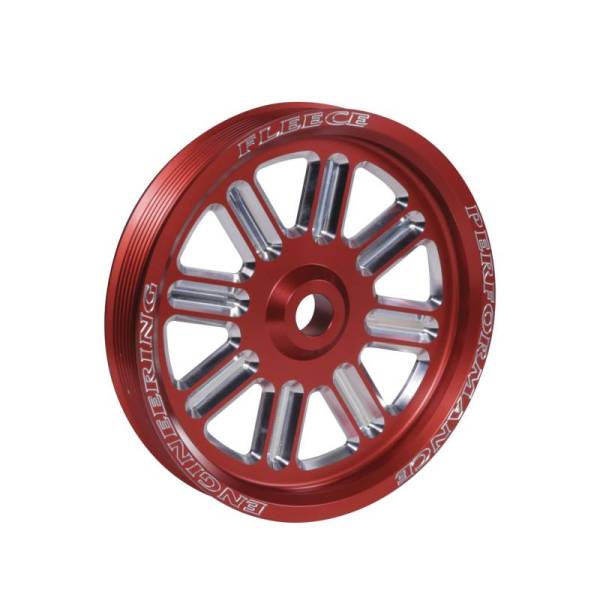 Fleece Performance - Fleece Performance Dodge Cummins Dual Pump Spoke Pulley (For Use w/ FPE Dual Pump Bracket) Red - FPE-34211-RED-SPK