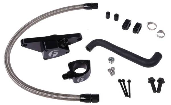 Fleece Performance - Fleece Performance 06-07 Auto Trans Cummins Coolant Bypass Kit w/ Stainless Steel Braided Line - FPE-CLNTBYPS-CUMMINS-0607-SS