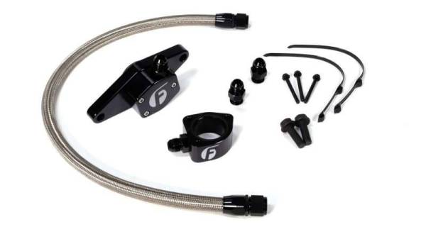 Fleece Performance - Fleece Performance 98.5-02 VP Coolant Bypass Kit w/ Stainless Steel Braided Line - FPE-CLNTBYPS-CUMMINS-VP-SS