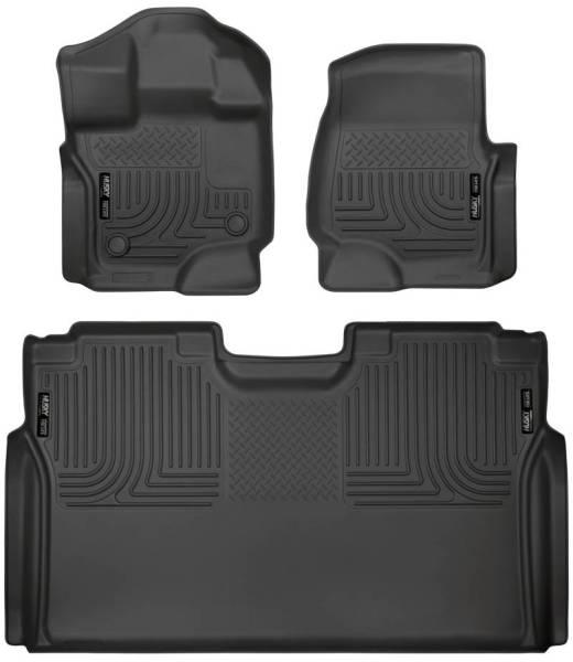 Husky Liners - Husky Liners 15-23 Ford F-150 SuperCrew Weatherbeater Black Front & 2nd Seat Floor Liners - 94041