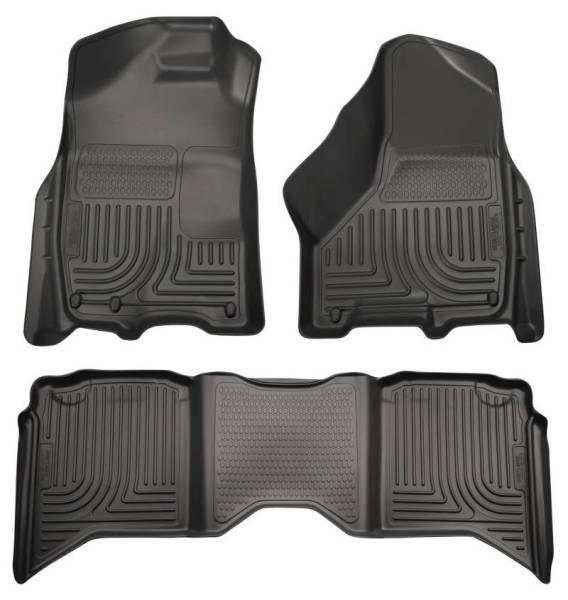 Husky Liners - Husky Liners 2012 Dodge Ram 1500/2500 Crew Cab WeatherBeater Combo Black Floor Liners - 99001