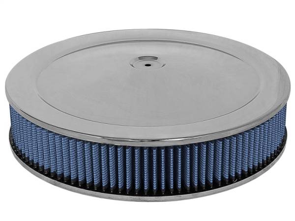 aFe - aFe MagnumFLOW Air Filters Round Racing P5R A/F Chrome Assy 14x3: Blk/Blue 18-21401