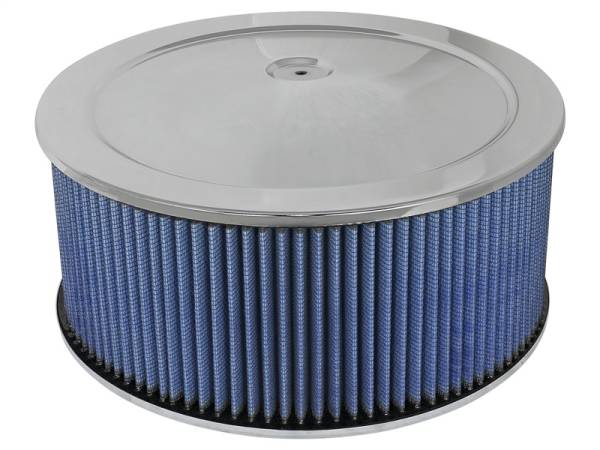aFe - aFe MagnumFLOW Air Filters Round Racing P5R A/F Chrome Assy 14x6: Blk/Blue E/M 18-21404