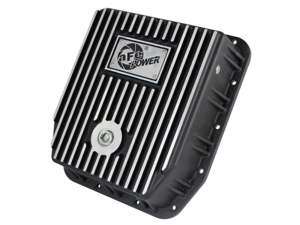 aFe - aFe POWER Transmission Pan Ford Trucks 80-92 (AOD Transmission)- Black w/ Machined Fins 46-70212