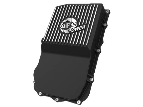 aFe - aFe 18-25 Jeep Wrangler JL V6 Transmission Pan - Black w/ Machined Fins 46-71300B