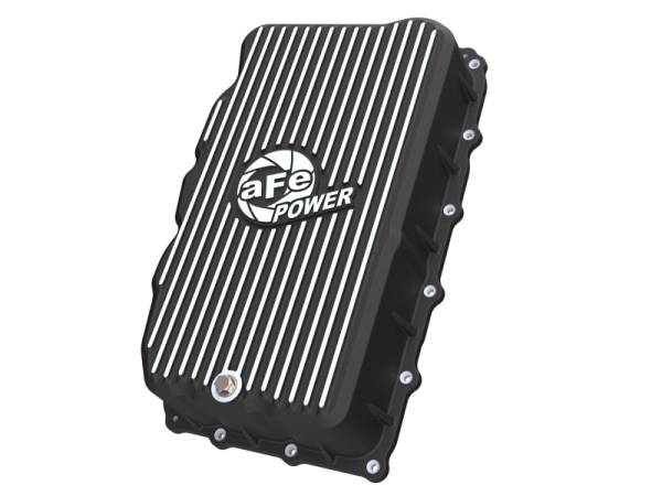aFe - aFe 20-26 GM Trucks L6 3.0L Transmission Pan - Black w/ Machined Fins 46-71420B