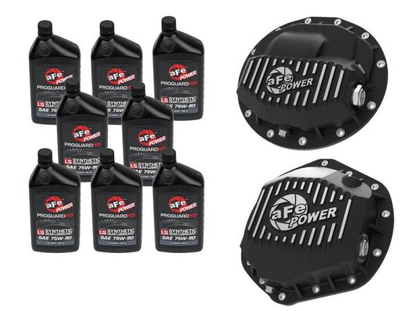 aFe - aFe Power Front/Rear Diff Cover Kit w/ Oil 13-18 Dodge L6 Trucks (AAM 9.25-12 & AAM 11.5/12-14) 46-7701AB