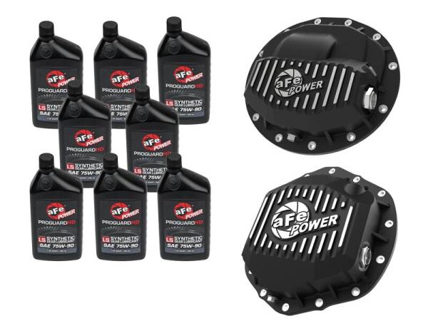 aFe - aFe Power Front/Rear Diff Cover Kit w/ Oil 19-25 Dodge L6 Trucks (AAM 9.25-12 & AAM 11.5/12-14) 46-7702AB