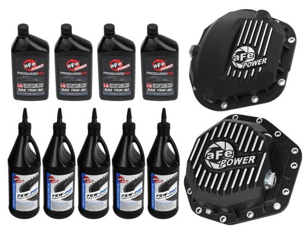 aFe - aFe Power Front/Rear Diff Cover Kit w/ Oil 17-22 Ford Diesel V8 (Dana Super 60 & Dana M275-14) 46-7705AB
