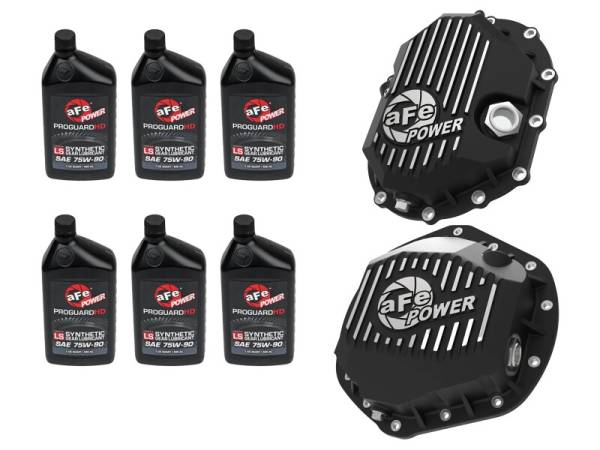 aFe - aFe Power Front/Rear Diff Cover Kit w/ Oil 11-19 GM Diesel Trucks V8 (AAM 9.25-12 & AAM 11.5-14) 46-7707AB