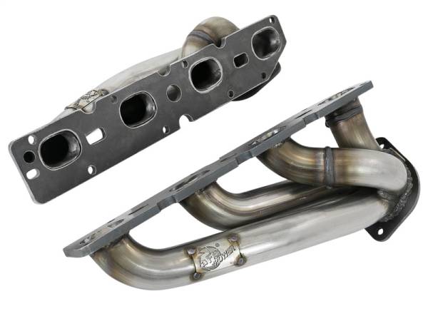 aFe - aFe Power Twisted Steel 304SS Shorty Header 09-18 Dodge Challenger / Charger V8-5.7L 48-32021