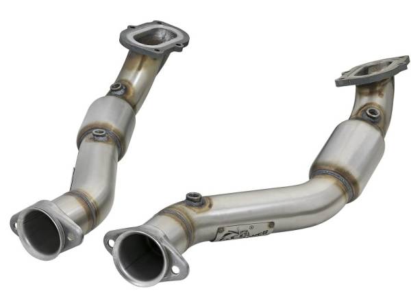 aFe - aFe POWER 14-18 Chevrolet Corvette C7 & Z06 Twisted Steel 3in 304 Stainless Steel Mid Pipe w/ Cat 48-34130-1YC