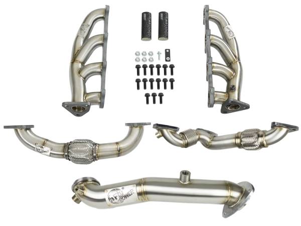 aFe - aFe Twisted Steel Header & Connection Pipe Combo GM Diesel Trucks 15-16 V8-6.6L (td) LML 48-34137