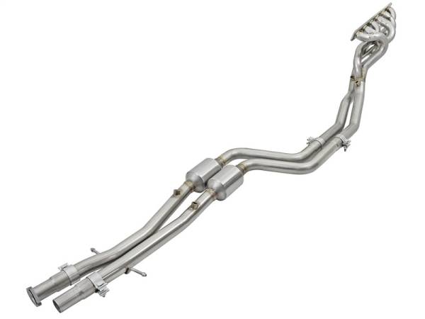 aFe - aFe Twisted Steel Long Tube Headers w/ Mid Pipes (Catted) 96-99 BMW M3 L6-3.2L S52 48-36316-YC