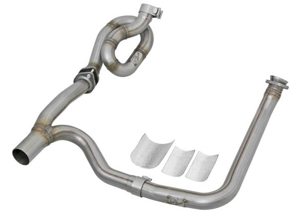 aFe - aFe POWER Twisted Steel Y-Pipe w/ Loop Relocation Pipe 12-18 Jeep Wrangler (JK) V6 3.6L 48-46207-PK