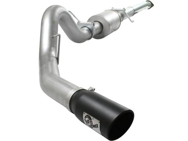 aFe - aFe Atlas Exhaust 4in Aluminized Cat-Back w/ 304 SS Black Tip 11-13 Ford F-150 EcoBoost V6 3.5L (tt) 49-03041-B