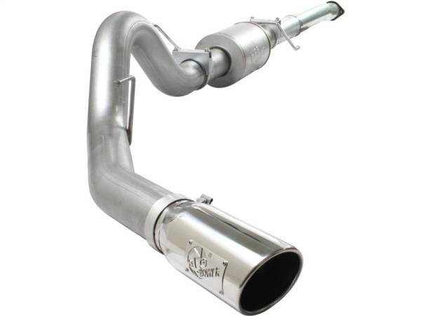 aFe - aFe Atlas Exhaust 4in Aluminized Cat-Back w/ 304 SS Polished Tip 11-13 Ford F-150 EcoBoost V6 3.5L 49-03041-P