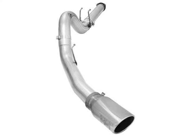 aFe - aFe Atlas Exhausts 5in DPF-Back Aluminized Steel Exhaust 2015 Ford Diesel V8 6.7L (td) Polished Tip 49-03064-P