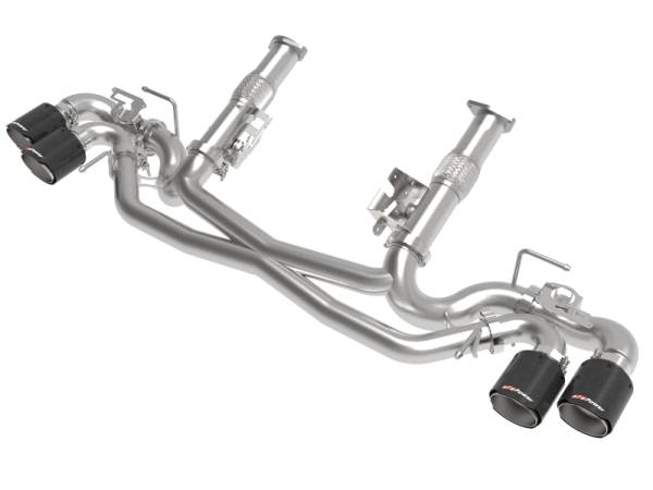 aFe - AFe MACH Force-Xp 304 Stainless Steel Cat-Back Exhaust Carbon 2020 Chevrolet Corvette C8 49-34124NM-C