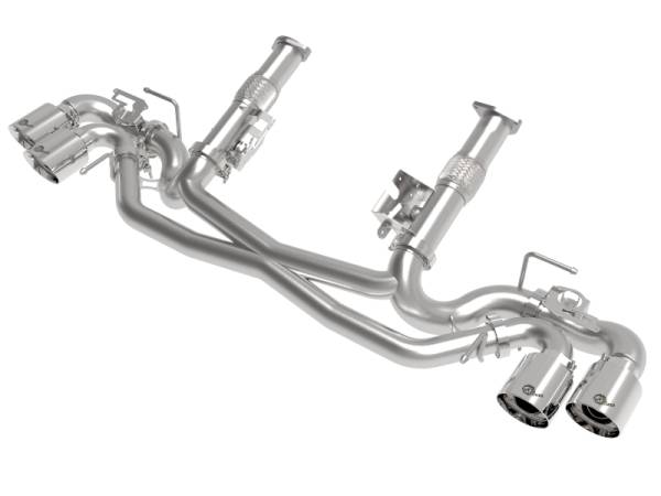 aFe - AFe MACH Force-Xp 304 Stainless Steel Cat-Back Exhaust Polished 2020 Chevrolet Corvette C8 49-34124NM-P