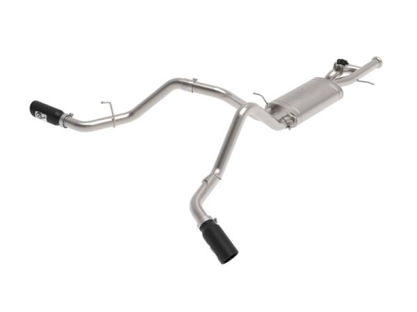 aFe - aFe Gemini XV 3in 304 SS Cat-Back Exhaust w/ Cutout 09-18 GM Trucks 4.3L/4.8L/5.3L w/ Black Tips 49-34133-B
