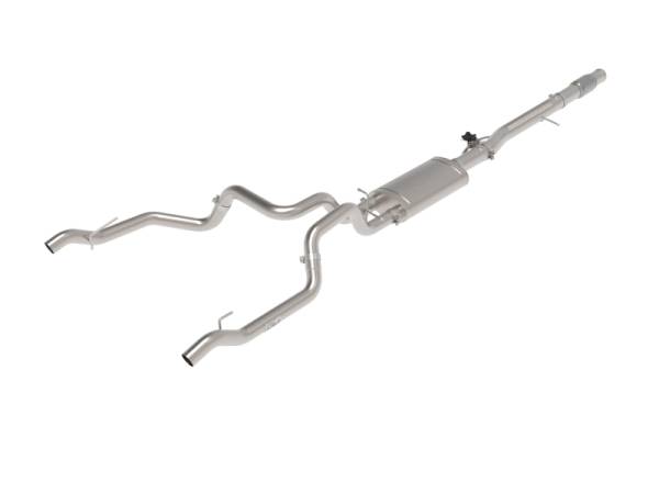 aFe - aFe Gemini XV 4in to Dual 3in 304 SS Cat-Back Exhaust w/ Cutout 19-21 GM Silverado/Sierra V8-6.2L 49-34140