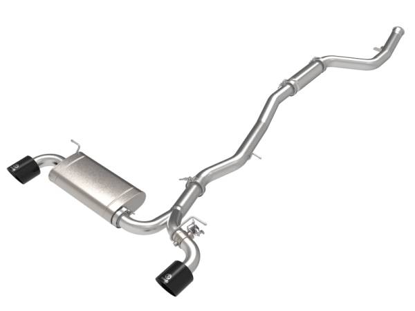 aFe - aFe POWER Takeda 2021 Toyota Supra 2.0L (t) 2.5in-3in 304 SS CB Exhaust w/ Black Tips 49-36050-B