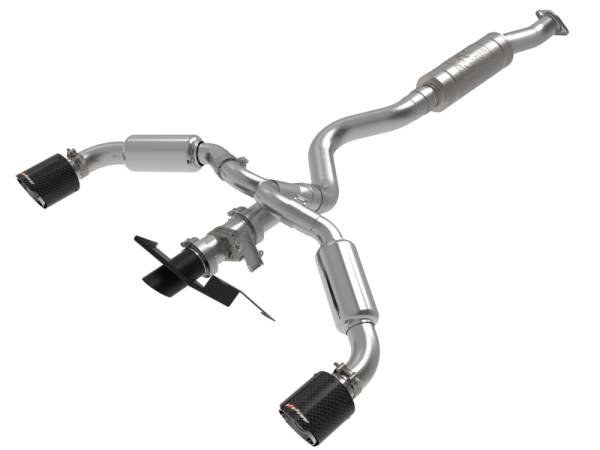 aFe - aFe 23-24 Toyota GR Corolla L3 1.6L (t) Gemini XV 3in to 2-1/2in CatBack Exhaust w/Carbon Fiber Tips 49-36067-C