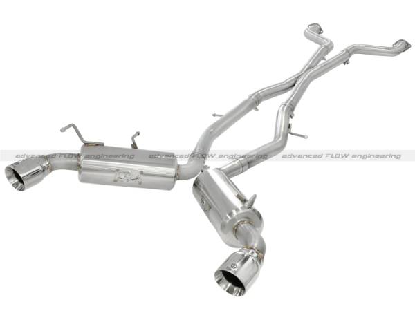 aFe - aFe Takeda 2.5inch SS Exhaust Cat-Back 09-13 Nissan 370Z V6 3.7L Polished Tips 49-36107