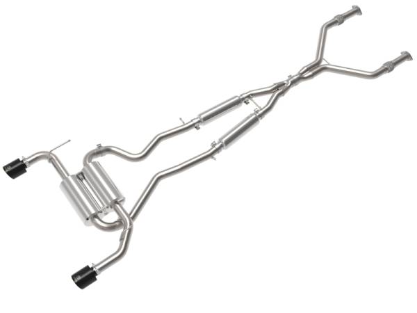 aFe - aFe 14-15 Infiniti Q50 V6 3.7L Takeda 2.5in 305 SS Cat Back Exhaust System w/ Black Tips 49-36136-B