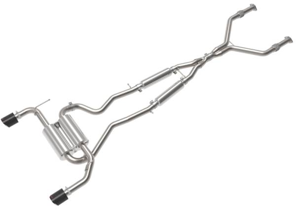 aFe - aFe 14-15 Infiniti Q50 (V37) V6 3.7L Takeda 2-1/2in SS Cat-Back Exhaust System w/ Carbon Fiber Tips 49-36136-C