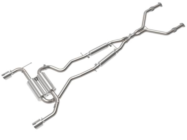 aFe - aFe Takeda Cat-Back Exhaust System Infiniti Q50 14-15 V6-3.7L- Polished Tip 49-36136-P