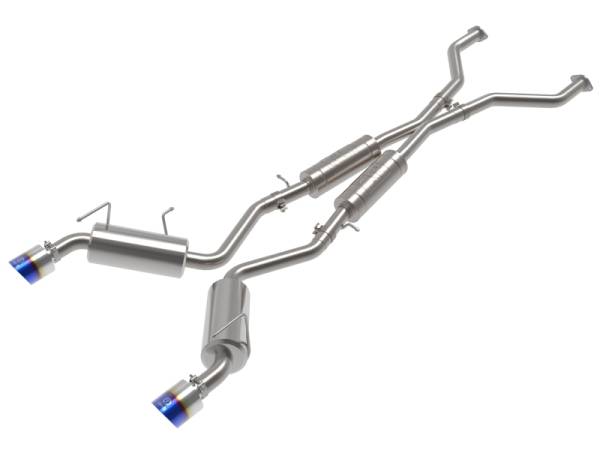 aFe - aFe Takeda 09-20 Nissan 370z 2-1/2 IN 304 Stainless Steel Cat-Back Exhaust System w/ Blue Flame Tip 49-36139-L