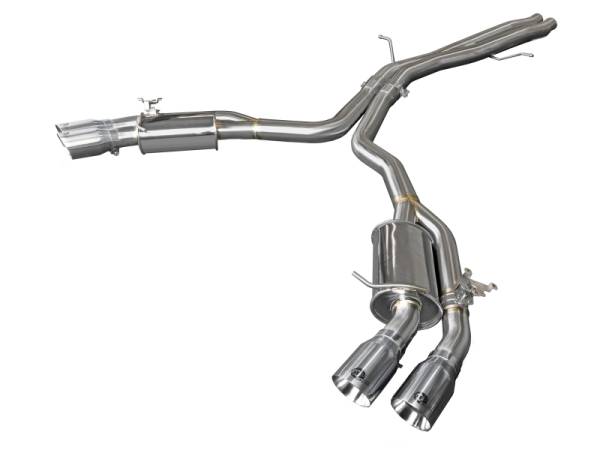 aFe - aFe 18-20 Audi RS5 Coupe MACH Force-Xp 3in to 2.5in 304 SS Axle-Back Exhaust System-Quad Polish Tips 49-36427-P