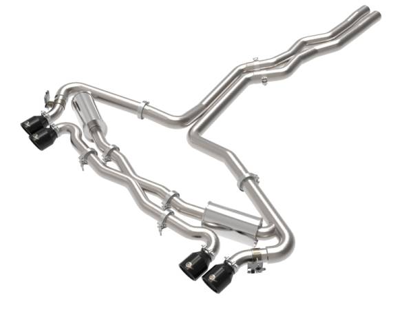 aFe - aFe 20-22 Audi RS6 Avant V8 4L (tt) MACH Force-Xp 3in to 2.5in 304 SS Cat-Back Exhaust w/ Black Tip 49-36448-B