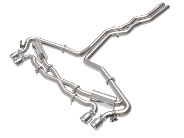 aFe - aFe 20-22 Audi RS6 Avant V8 4L(tt) MACH Force-Xp 3in to 2.5in 304 SS Cat-Back Exhaust w/Polished Tip 49-36448-P