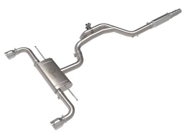 aFe - aFe Gemini XV 3in to 2 1/2in 304 SS Cat-Back Exhaust 22-23 Volkswagen GTI (MK8) 2.0L w/Polished Tips 49-36451-P