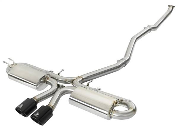 aFe - aFe Takeda 3in 304 SS Cat-Back Exhaust w/ Dual Center Black Tips 17+ Honda Civic Si (2dr) I4 1.5L 49-36618-B