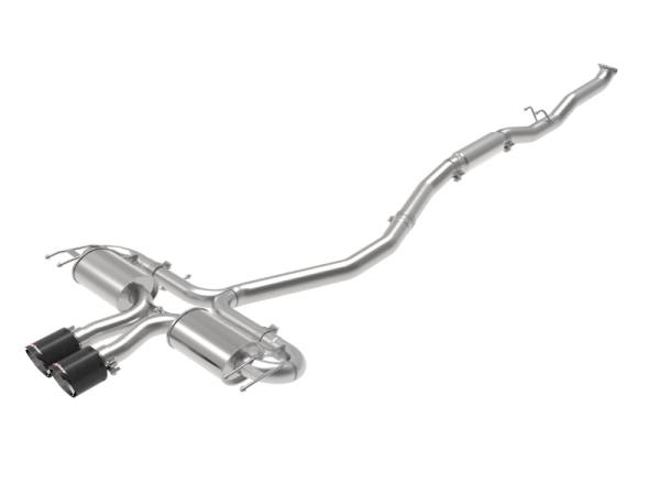 aFe - aFe Takeda 3in 304 SS Cat-Back Exhaust System w/CF Tips 17-20 Honda Civic Sport L4-1.5L (t) 49-36624-C