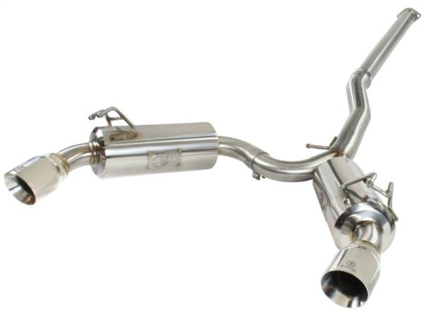 aFe - aFe Takeda Exhaust 304SS Dual Cat-Back w/ Polished Tips 08-13 Mitsubishi Lancer Evo X L4 2.0L Turbo 49-36701