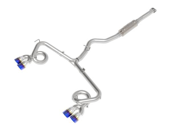 aFe - aFe Subaru WRX/STi 15-21 H4-2.0/2.5L Takeda 3in to 2-1/2in Stnlss Cat-Back Exhaust w/ Blue Flame Tip 49-36810-L
