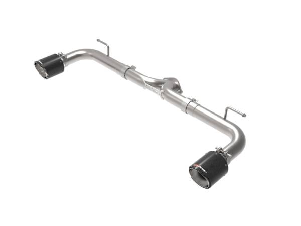 aFe - aFe Takeda 2-1/2in 304 SS Axle-Back Exhaust w/ Carbon Fiber Tips 14-18 Mazda 3 L4 2.0L/2.5L 49-37014-C